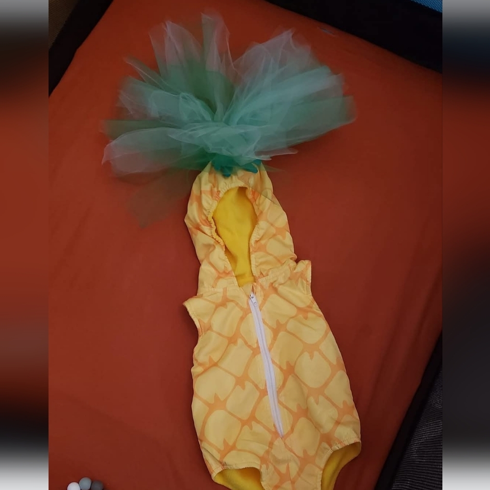 9-12m Pineapple Costume That Has Been Fluffed Handmade